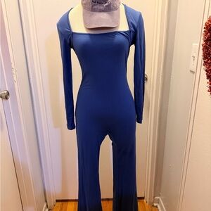 Blue Long Sleeve Jumpsuit